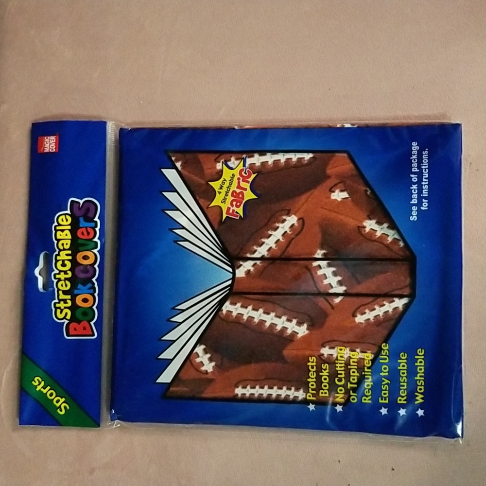 5/$25 Stretchable book cover football